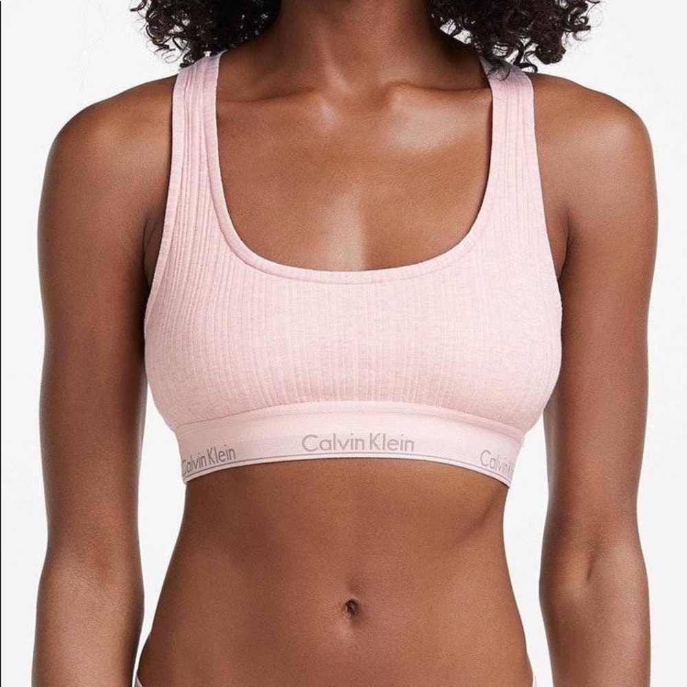Calvin Klein Pink Ribbed Bralette